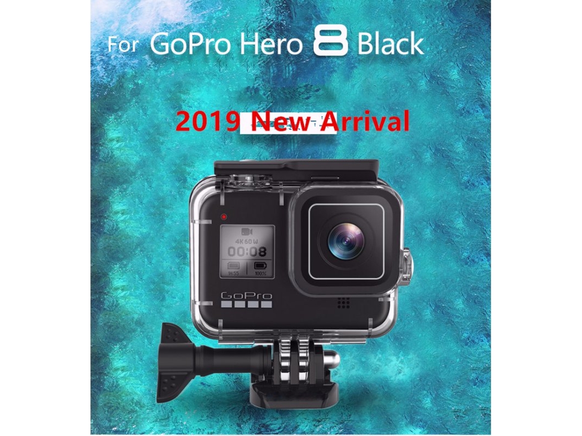 Cubierta de carcasa impermeable de 60M para Go Pro Hero 8, cubierta protectora de buceo negra para buceo submarino para Go Pro 8, accesorios predeterminados