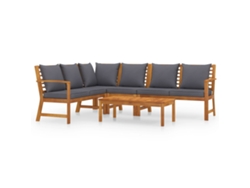 Maison Exclusive - Juego De Muebles Jardín 5 Pzas Con Cojines Madera Maciza Acacia