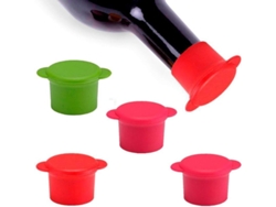 Tapones de silicona para vino, reutilizables, juego de 5, mantienen el vino fresco.