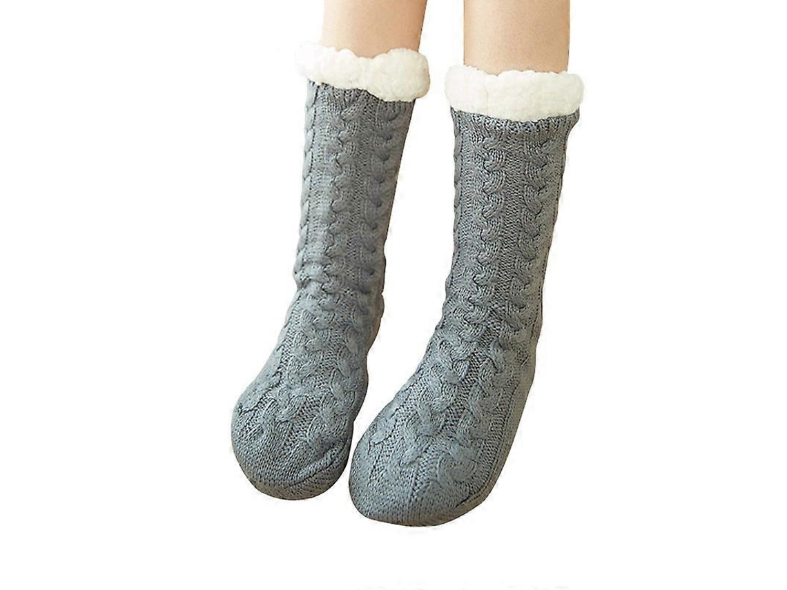 Calcetines de invierno para mujer, suaves, mullidos, tiernos y acogedores, hechos de vellón, gruesos, cómodos y antideslizantes, perfectos para pares.
