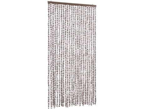vidaXL Cortina mosquitera chenilla gris taupe y blanco 100x220 cm
