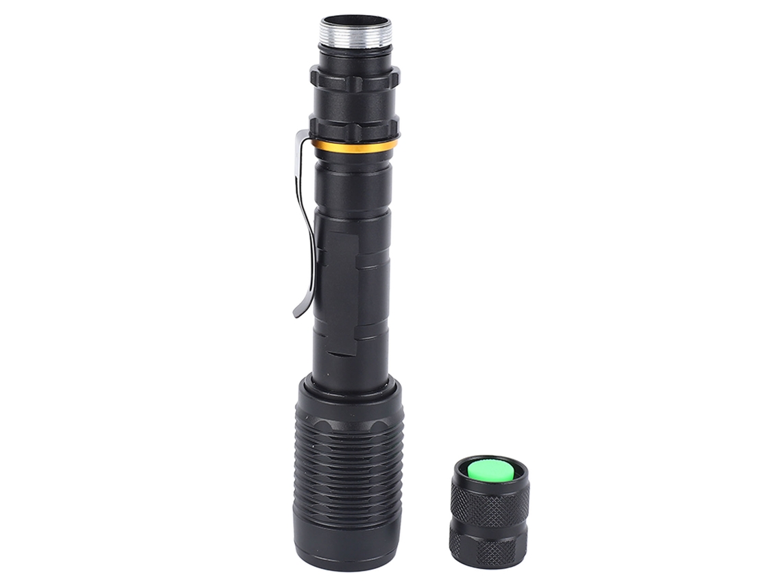 Linterna Led Superbrillante Con Zoom Y Enlace De Aluminio Para Acampar, Hacer Senderismo Y Explorar Al Aire Libre.