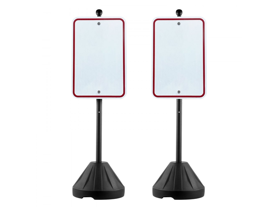 Conjunto de soporte portátil, señalizador móvil y base con ruedas para señalización Tekmaquinas