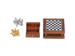 Conjunto De Xadrez Miniatura 1:12 Para Casinha De Boneca Decorativa Presente Com 32 Peças