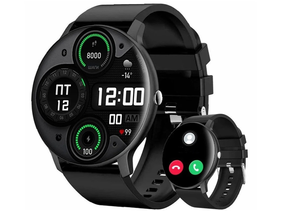 Reloj inteligente Yizhood Zl02. La carcasa es ligera y fina, no se siente al llevarlo puesto. Negro.