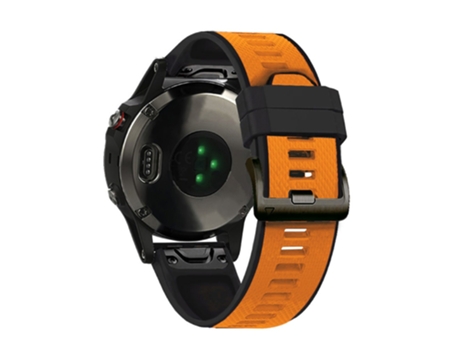 Correa de Silicona dos colores 22mm para Garmin Fenix 6/Fenix 5/Forerunner 945/Forerunner 935/MARQ - naranja/negro