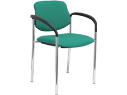 Silla de Confidente PIQUERAS Y CRESPO Villalgordo Verde y Chasis Cromo (Brazos)