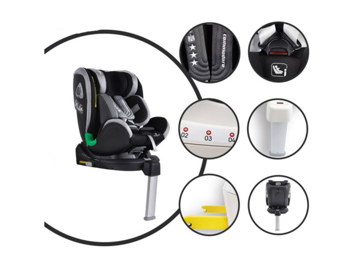 Silla de Coche CANGAROO Commodore Negra (40-135cm)