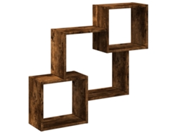 vidaXL Armario de pared madera ingeniería roble ahumado 78x18x71 cm