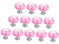 Juego de 12 tiradores de cristal para armarios, con tornillos y herrajes.