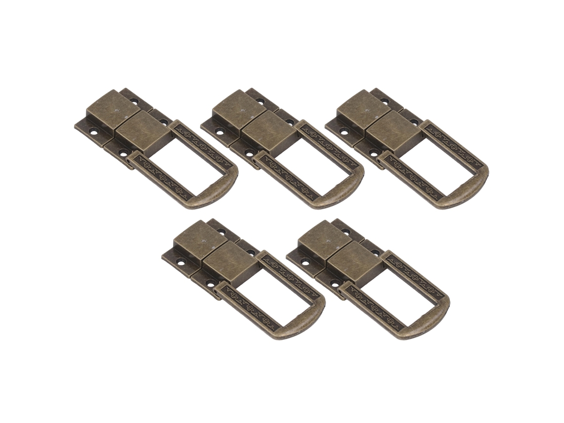 5 Juegos De Cerraduras De Caja Retro De Aleación De Zinc De 43x32 Mm Con Tornillos, 4 Agujeros