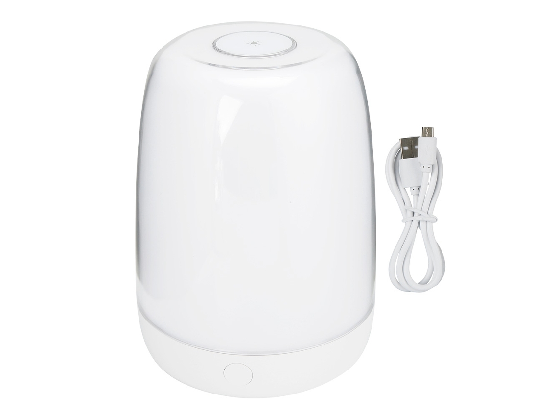 Bj-lâmpada De Mesa Led Para Noite Com Toque Recarregável Usb Com Luz Branca Quente E Colorida Ajustável Para Quarto