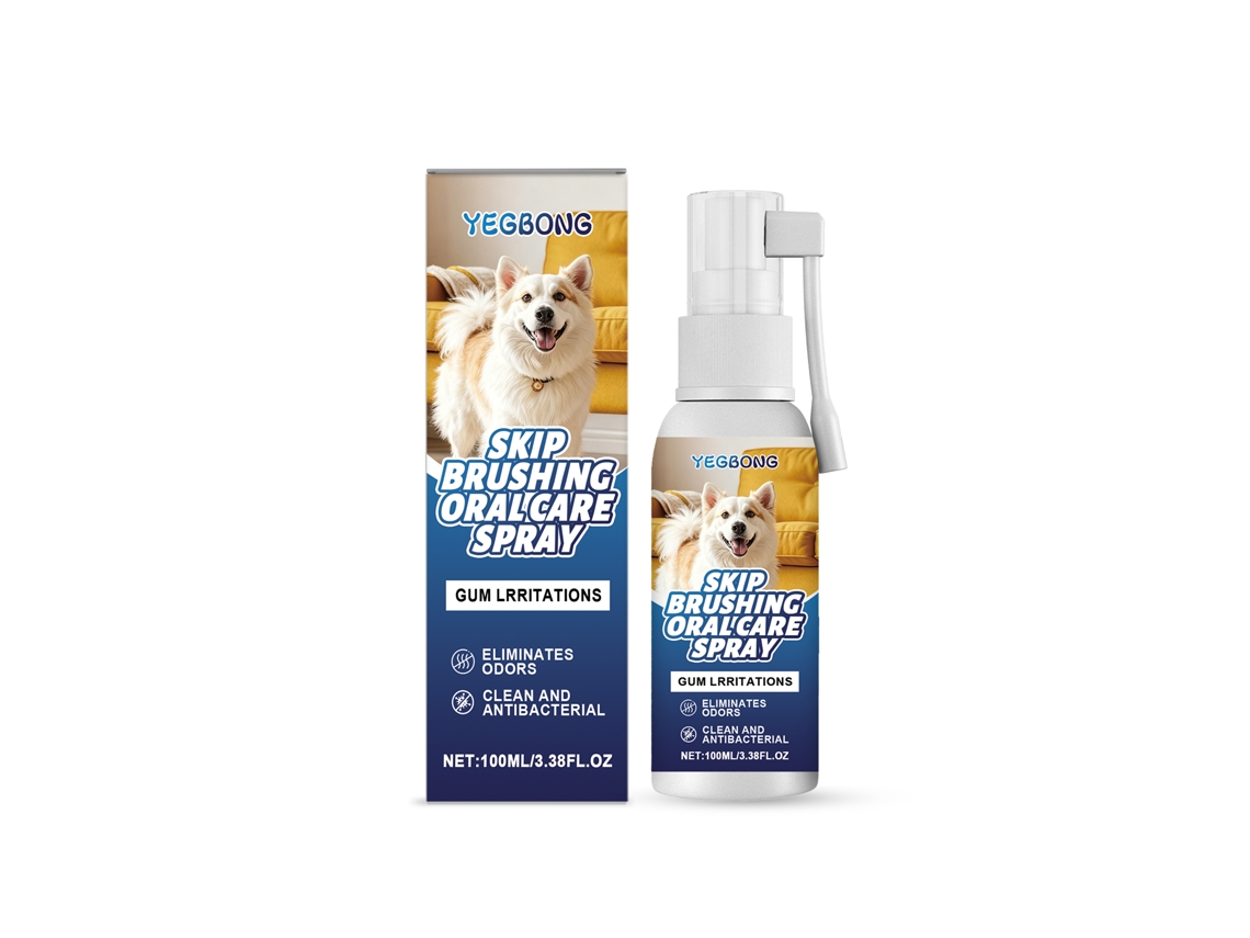 Spray para el cuidado bucal de mascotas: limpia los dientes, elimina el sarro y las manchas, y refresca el aliento.
