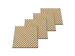 Conjunto de 12 paneles acústicos Vang 3D, 4,32 m², lamas diagonales - roble claro, Neu.holz