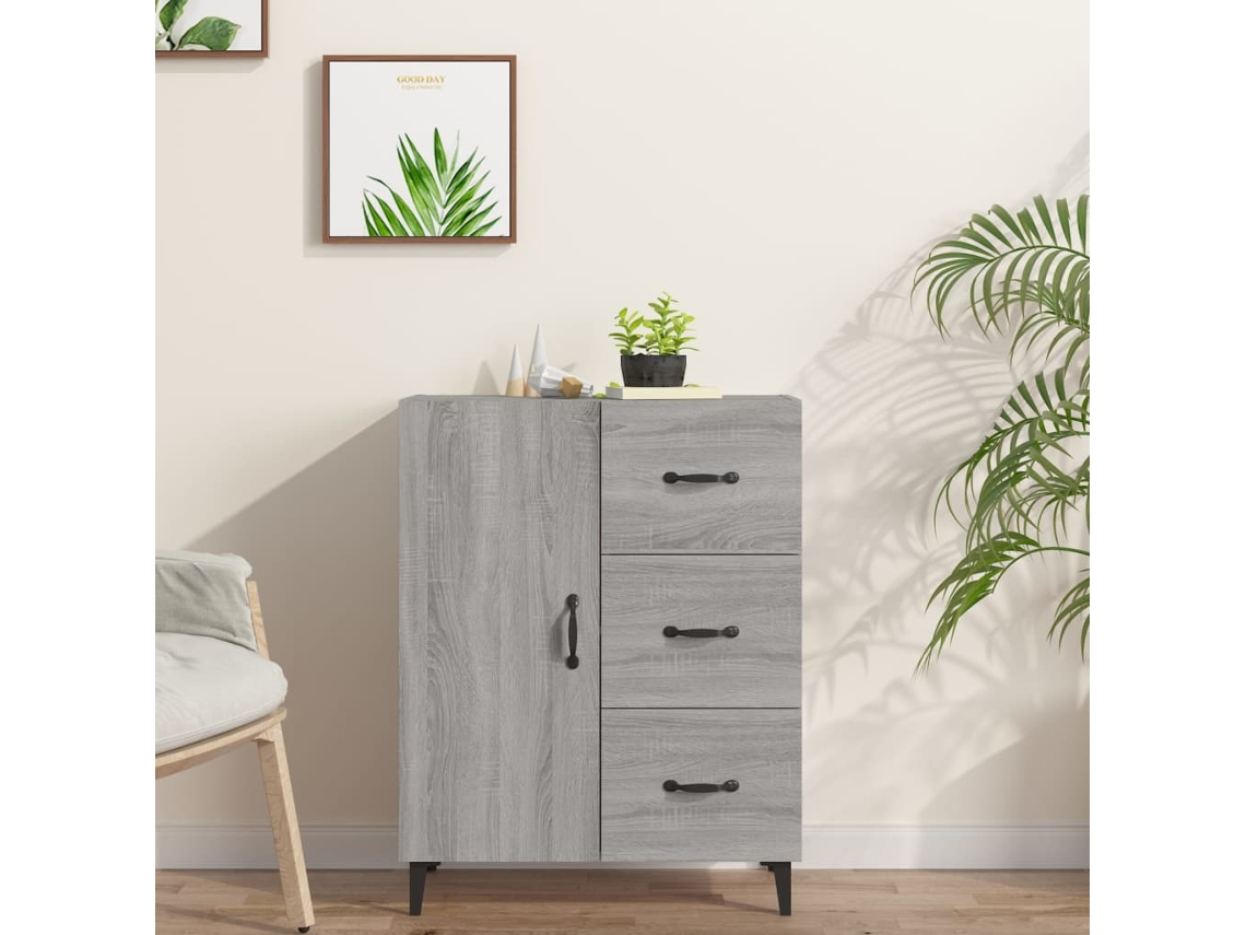 Aparador De Madera De Ingeniería Gris Sonoma 69,5x34x90 Cm