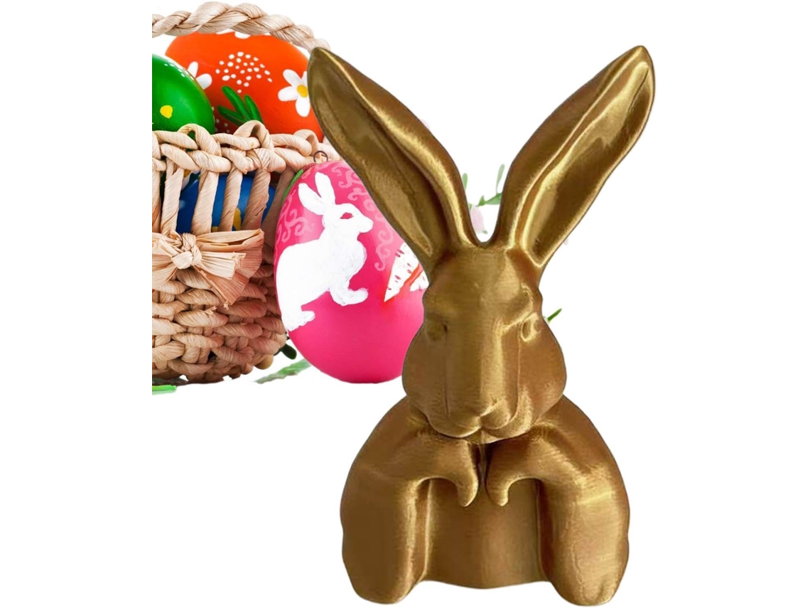 Componente De Conejo Color Dorado Para Estatuas De Conejos De Pascua, 14,9 Cm De Altura, Con Un Diseño Elegante Y