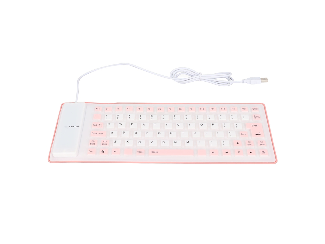 Teclado de silicona totalmente sellado, ligero, portátil, silencioso, suave y cómodo con USB para PC.