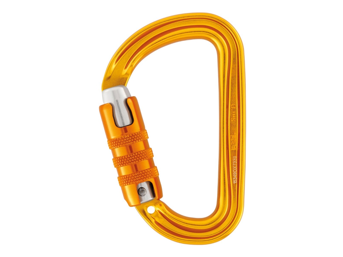 Mosquetón asimétrico ultraligero M39a Tl New Sm'd con cierre Triact Amarillo PETZL