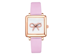 Reloj Casual De Aleación Para Mujer Lvpai P713 Con Correa De Pu Y Esfera Cuadrada Blanca Y Rosa.