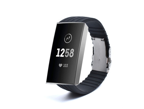 Correa Silicona Líquida para Fitbit by Google Charge 3 Negro