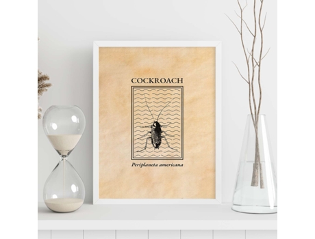 Póster NACNIC Vintage Cucaracha de Insectos en Estilo Grabado y Tonos Sepia.