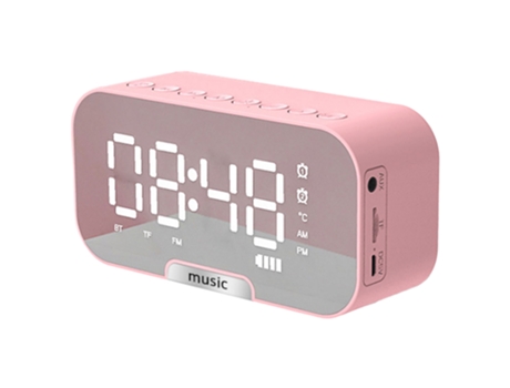 ELKUAIE Altavoz Bluetooth inalámbrico espejo reloj mini despertador