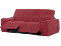 Funda Multielástica para Sofá Relax de 3 Plazas con 2 Asientos MILICA Spongy Rojo