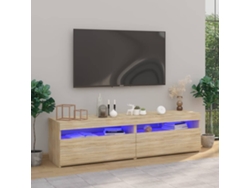 Estantería/Muebles de TV con luces Led 2 Pzs 75X35X40 Cm Roble Sonoma