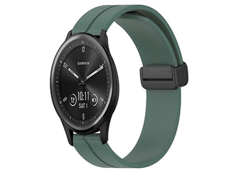 Correa De Reloj Inteligente Para Garmin Vivomove Sport, Correa De Silicona Verde Oliva Con Cierre Magnético De Color Sólido De 20Mm VENISYMLIS