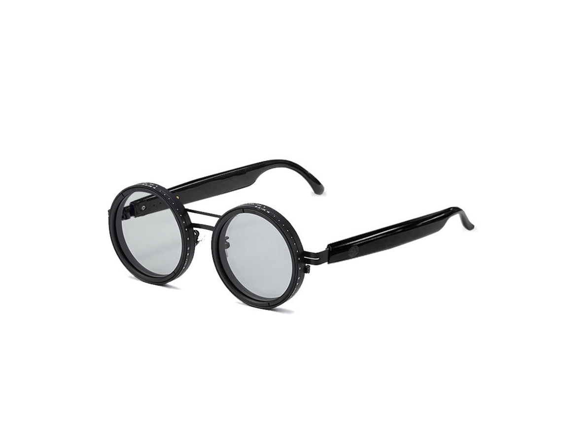 Gafas De Sol Inteligentes Ai Bluetooth Redondas | Ajuste De Tonos, Protección Uv (negro Lentes Grises)