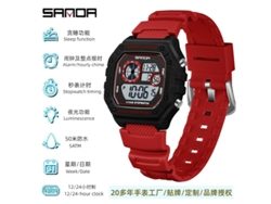 Reloj Electrónico De Pantalla Única (rojo), Reloj De Moda Multifuncional, Reloj De Pulsera Electrónico Luminoso E Impermeable.