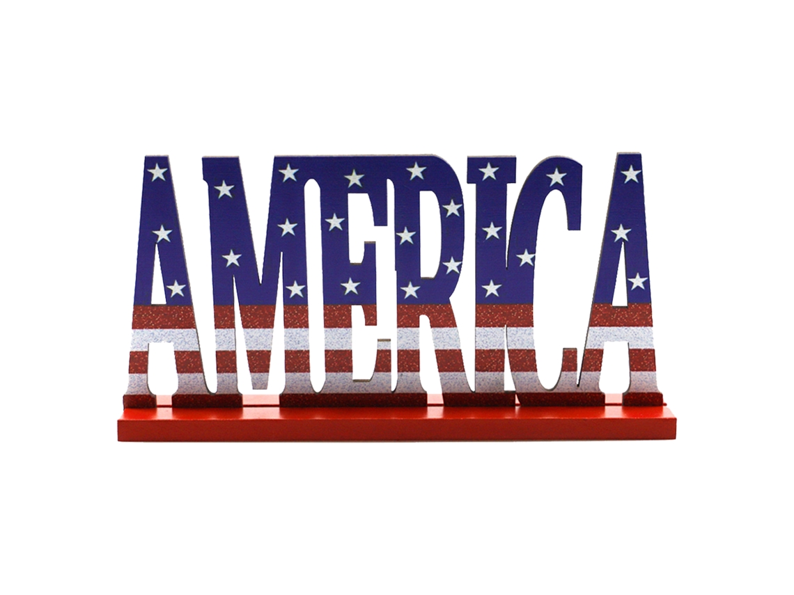 Decoración de mesa Arte Madera Día Nacional Americano Estilo B