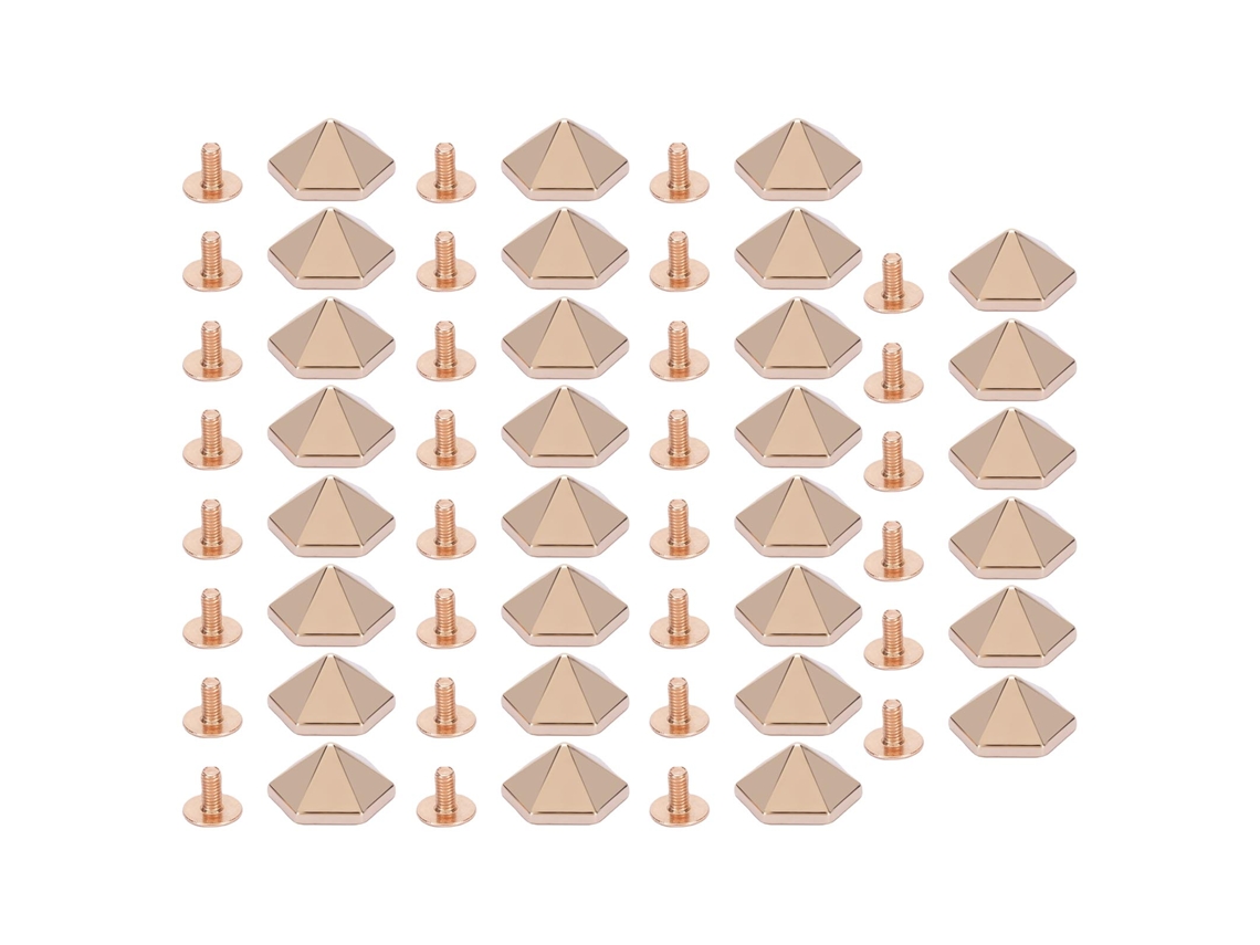30 Juegos De Remaches Hexagonales De 15 Mm En Aleación De Zinc Para Bolsos, Zapatos, Ropa, Oro