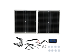 Kit Portátil De Panel Solar De 25 W, 2 Controladores De 60 A, Usb, Batería, Ideal Para Coche, Camping Y Emergencias.