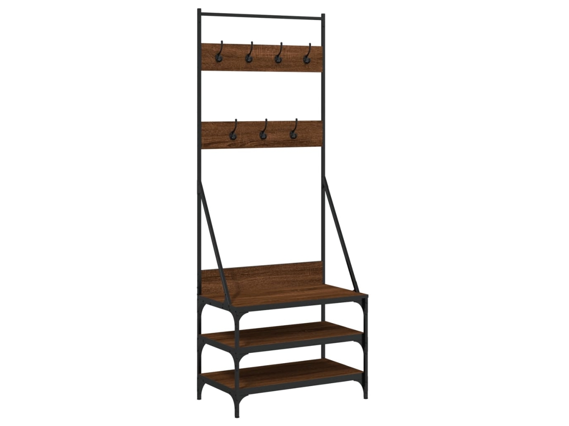 Perchero VIDAXL con zapatero roble marrón (70x40x184 cm)