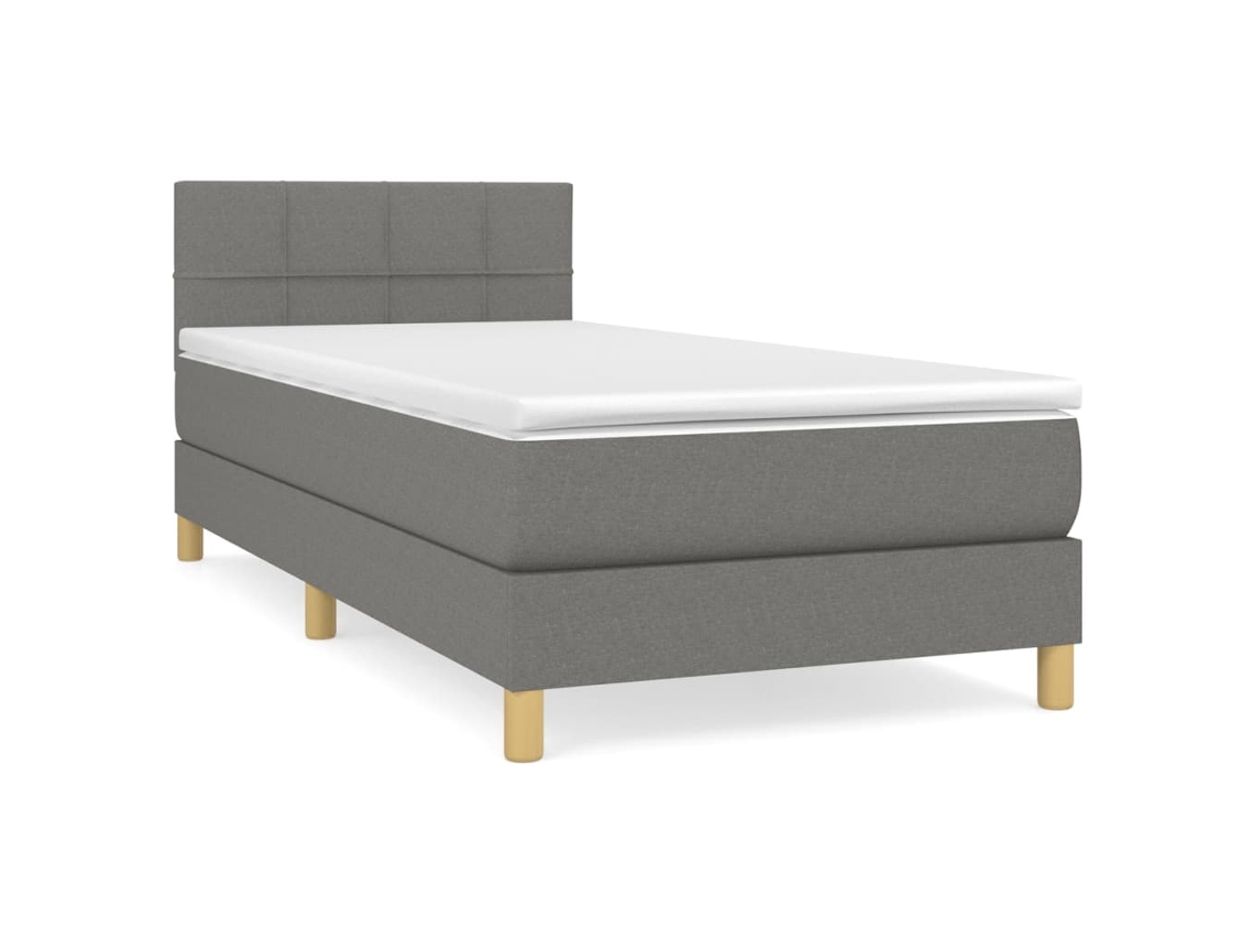 Maison Exclusive - Cama Box Spring Con Colchón Tela Gris Oscuro 80x200 Cm