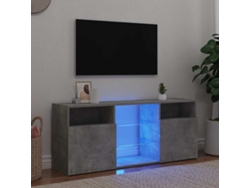 Mueble de TV con luces Led 120x30x50 Cm Gris Cemento