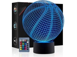 Luz Noturna  Basquete 3D Dreamlight Controle Remoto 16 Cores para Presentes de Natal