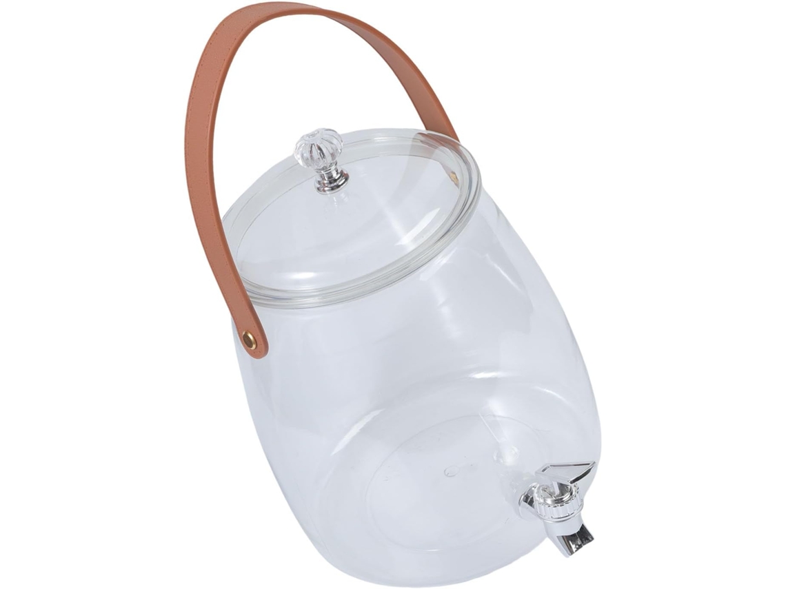 Dispensador De Bebidas Con Grifo Galvanizado Y Asa De Cuero Para Servicio De Fiestas, Jarra De Agua.