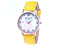 Reloj De Cuarzo Para Mujer Con Correa De Piel Sintética, Esfera Blanca Estrellada, Estilo Casual Estudiantil.