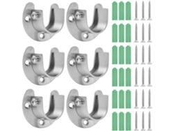 Soporte de barra de cortina de acero inoxidable con Parafusos, 6 piezas