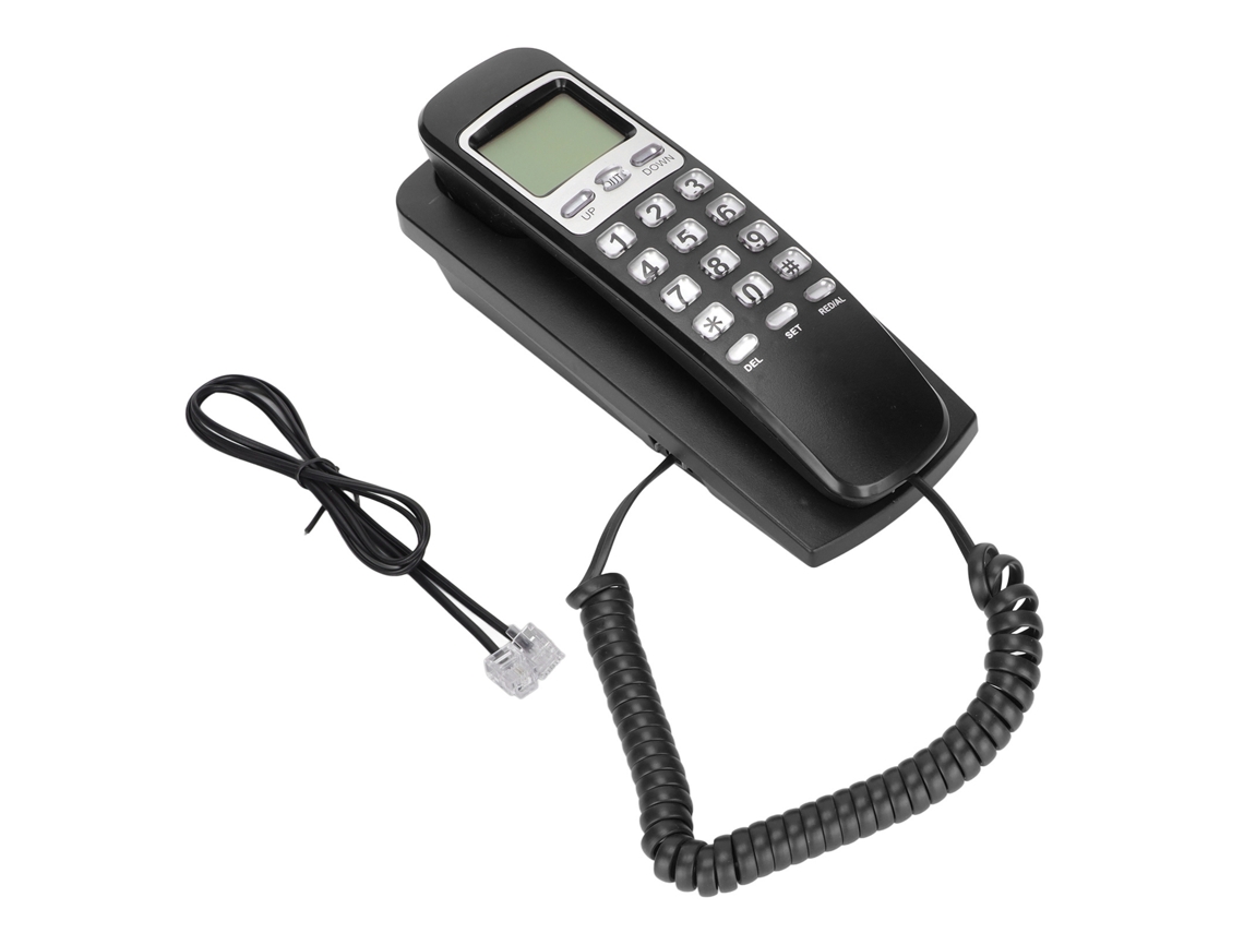 Teléfono De Pared Con Cable Kxt777cid Con Pantalla Lcd, Calendario Y Función De Rellamada Para Hoteles, Hogares Y Oficinas - Negro