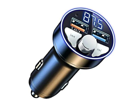 Transmisor FM para automóvil, cargador universal para automóvil con carga USB dual (5V / 2.4A y 1A), llamadas manos libres, reproductor de música C...
