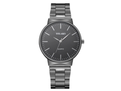 Reloj De Pulsera De Cuarzo Para Hombre Yolako, Acero Inoxidable, Estilo Minimalista, Negro.