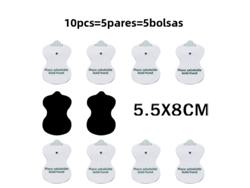 (5,5 X 8 Cm, 10 Piezas) Parche De Gel De Repuesto Autoadhesivo Para Terapia De Masaje De Pulso Tens