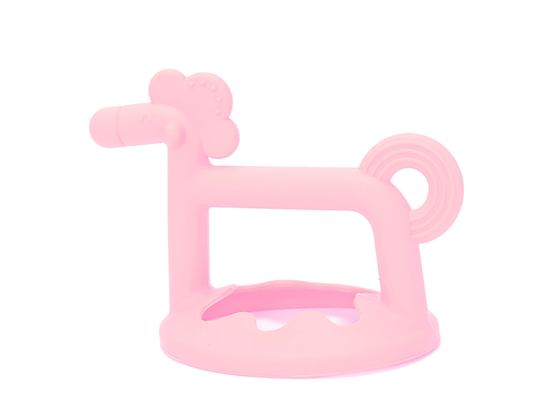 Chupete De Silicona Para Bebé Con Forma De Caballo Con Caja, Juguete Masticable Rosa