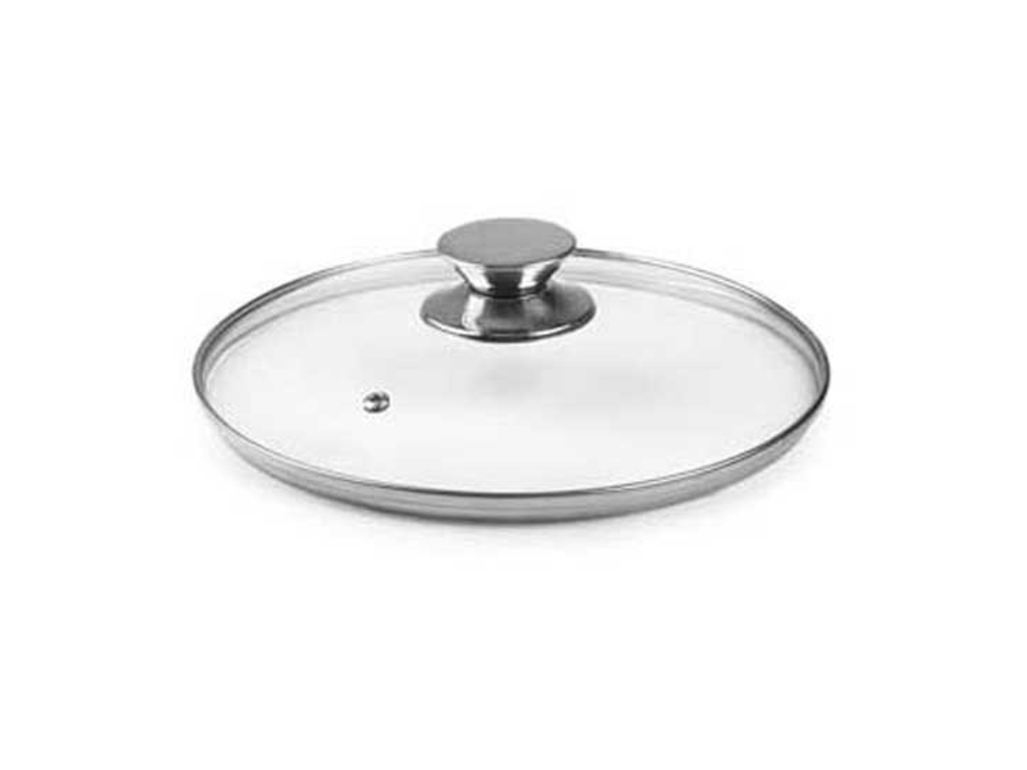 Botão Inoxidável Tampa de Panela de Vidro 26 Cm Prateadoibili