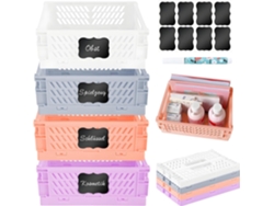 Juego de 4 cajas plegables de 25*16,5*10 cm - Caja plegable pequeña - Estable - Para habitación infantil, cocina, oficina