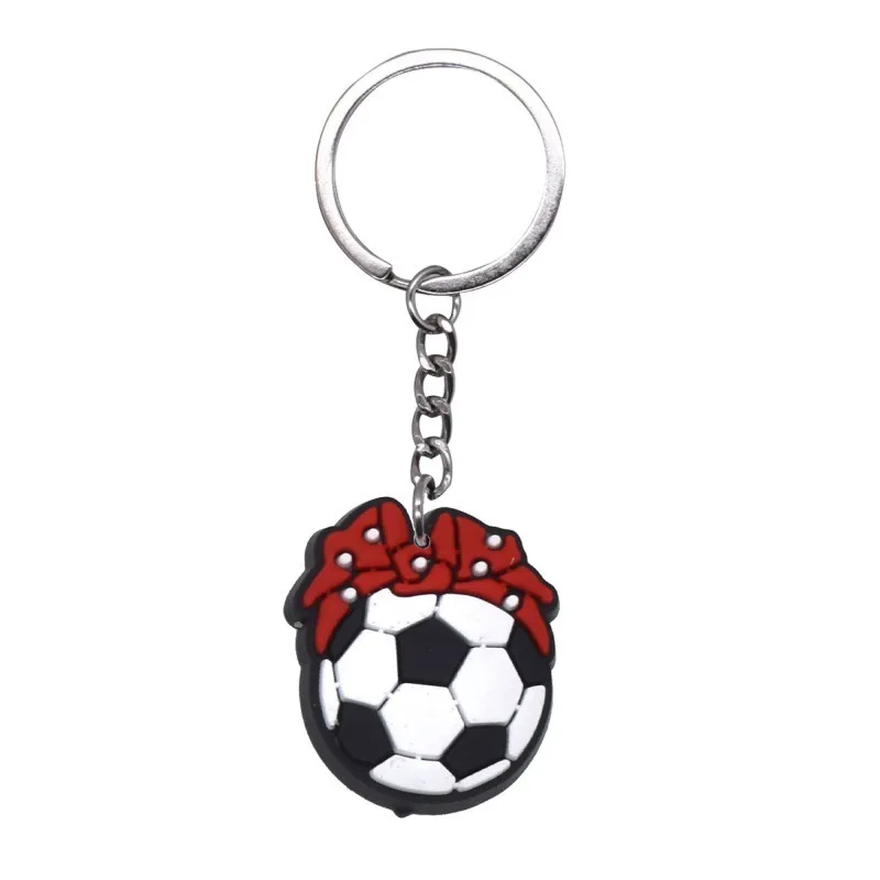 (paquete De 2) Llaveros Con Temática De Fútbol, De Goma Blanda De Pvc, Colgantes Decorativos