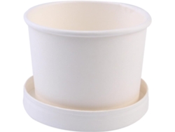 Conjunto De 25 Caixas De Sorvete De Papel Kraft Branco Com Tampa.